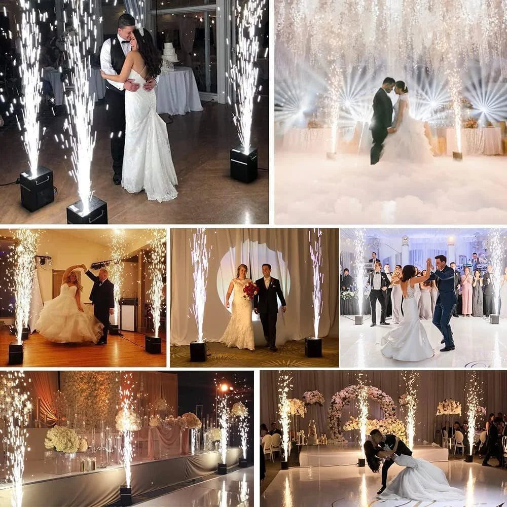 4 Pack 700W Cold Spark Machine DMX Stage Effect Machine for Stage DJ Disco Wedding # Black