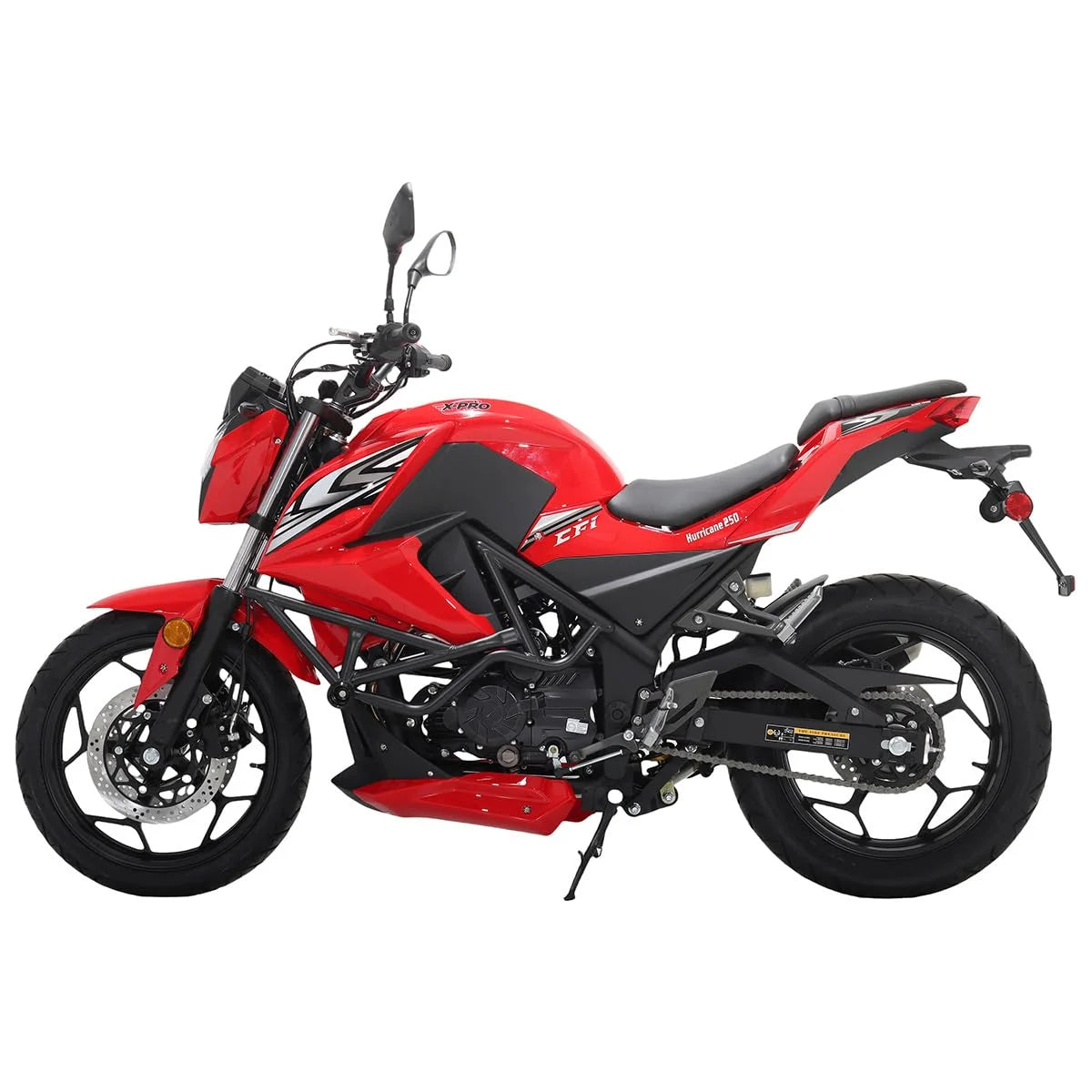 X-Pro Hurricane 250 Electronic Fuel Injection Gas Motorcycle with 6-Speed Manual Transmission, Electric Start! 17" Wheels! Assembled In Crate!