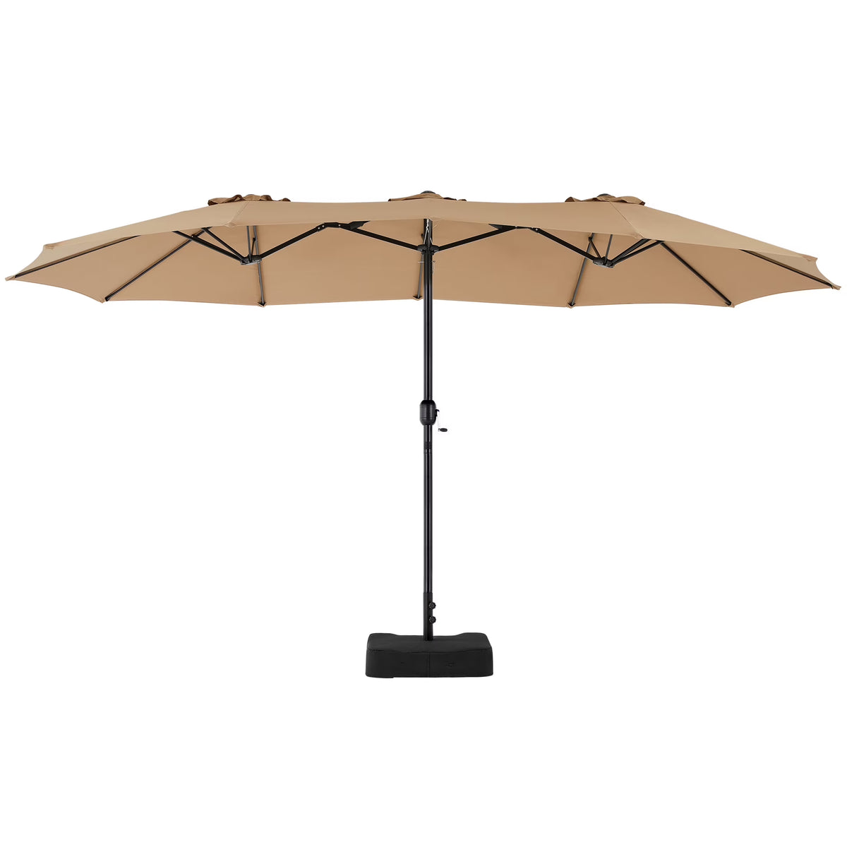 edx 15ft Patio Umbrellas (Base Included), Large Outdoor Double-Sided Rectangle Market Umbrella with Stand for Poolside, Lawn, and Backyard, Navy Blue
