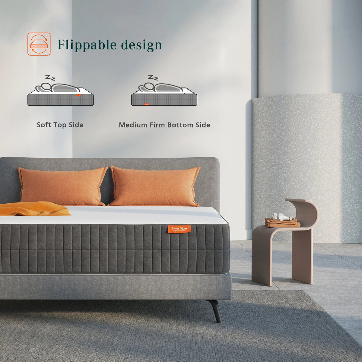 Sweetnight 10" Cool Gel Memory Foam Mattress with Zippered Cover Mattresses in a Box Medium Firm Mattress, Twin