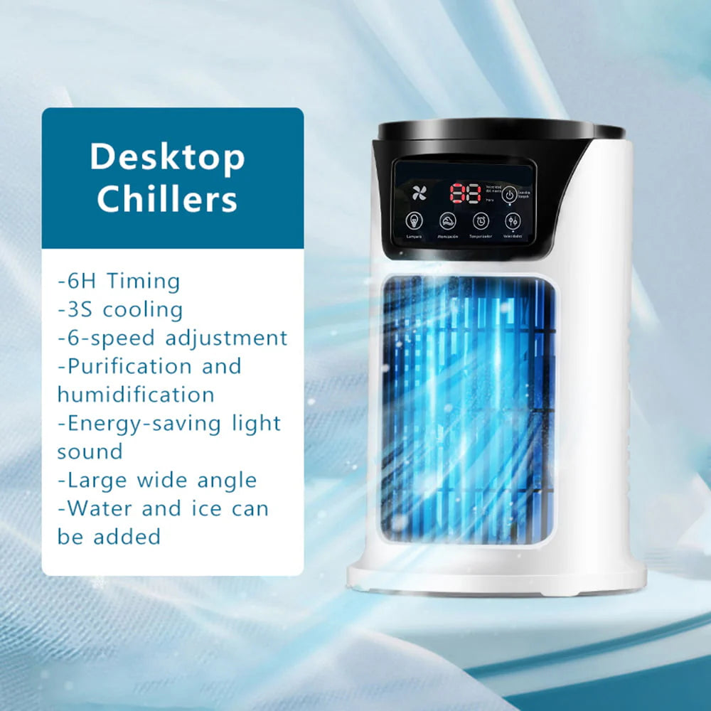 KIZOCAY Portable air conditioner with 6 air speeds, 60 & 120 automatic oscillating evaporative air conditioning fan, quite air cooler humidifier, suitable for home office outdoor, white