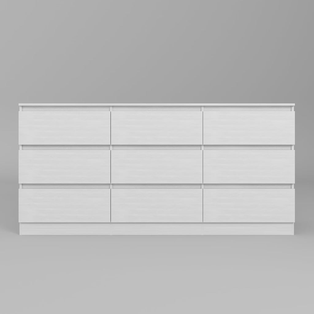 Resenkos Mid Century Modern 8 Drawer Dresser for Bedroom with Hidden Handle White