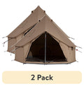 (2 pack) WHITEDUCK Regatta Canvas Bell Tent w/Stove Jack, Sandstone Beige, 10', Waterproof 4-Season Camping
