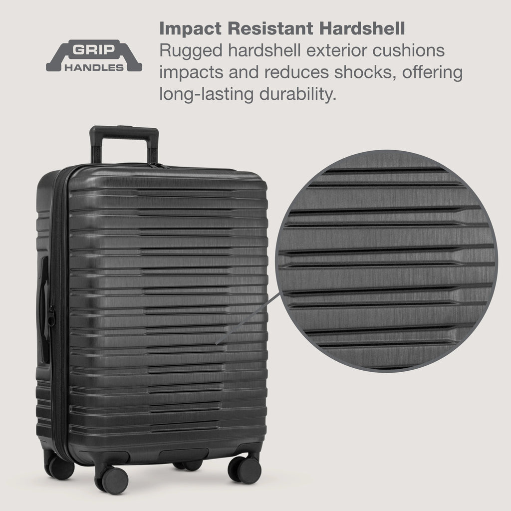 U.S. Traveler Boren Hardside Rugged Spinner Luggage, Lavender, 30" Checked Large