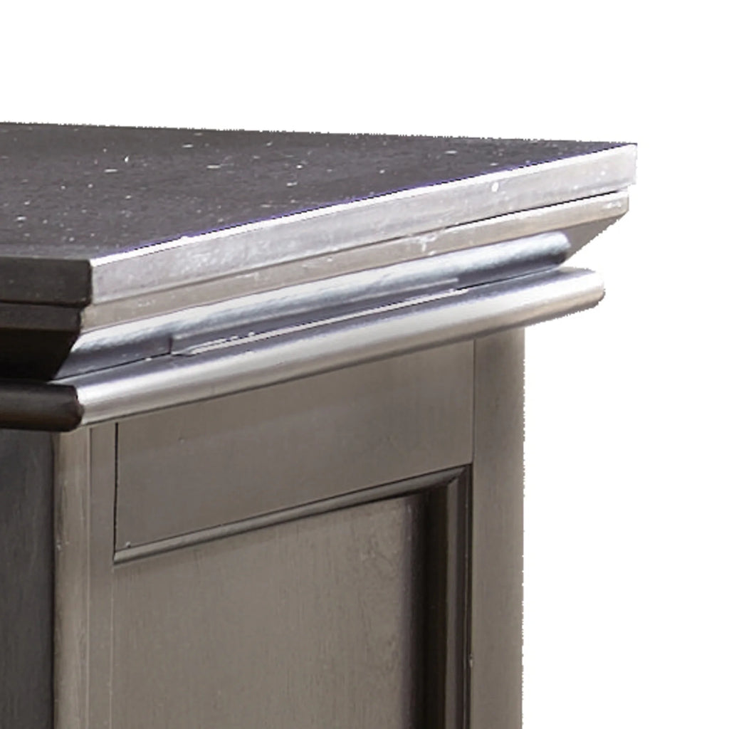 Steve Silver Garcia Pub Style Traditional Home Bar with Silverstone Top, Black