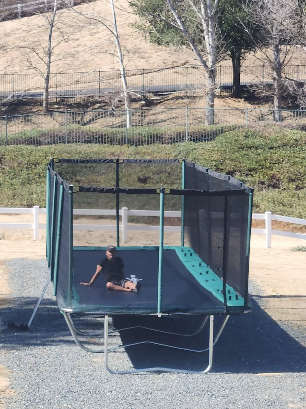 Galactic Xtreme 10x17 FT Outdoor Rectangle Trampoline with Net Enclosure 750Lbs Heavy Weight Jumping Capacity - Outdoor Gymnastics Trampolines for Adults and Kids