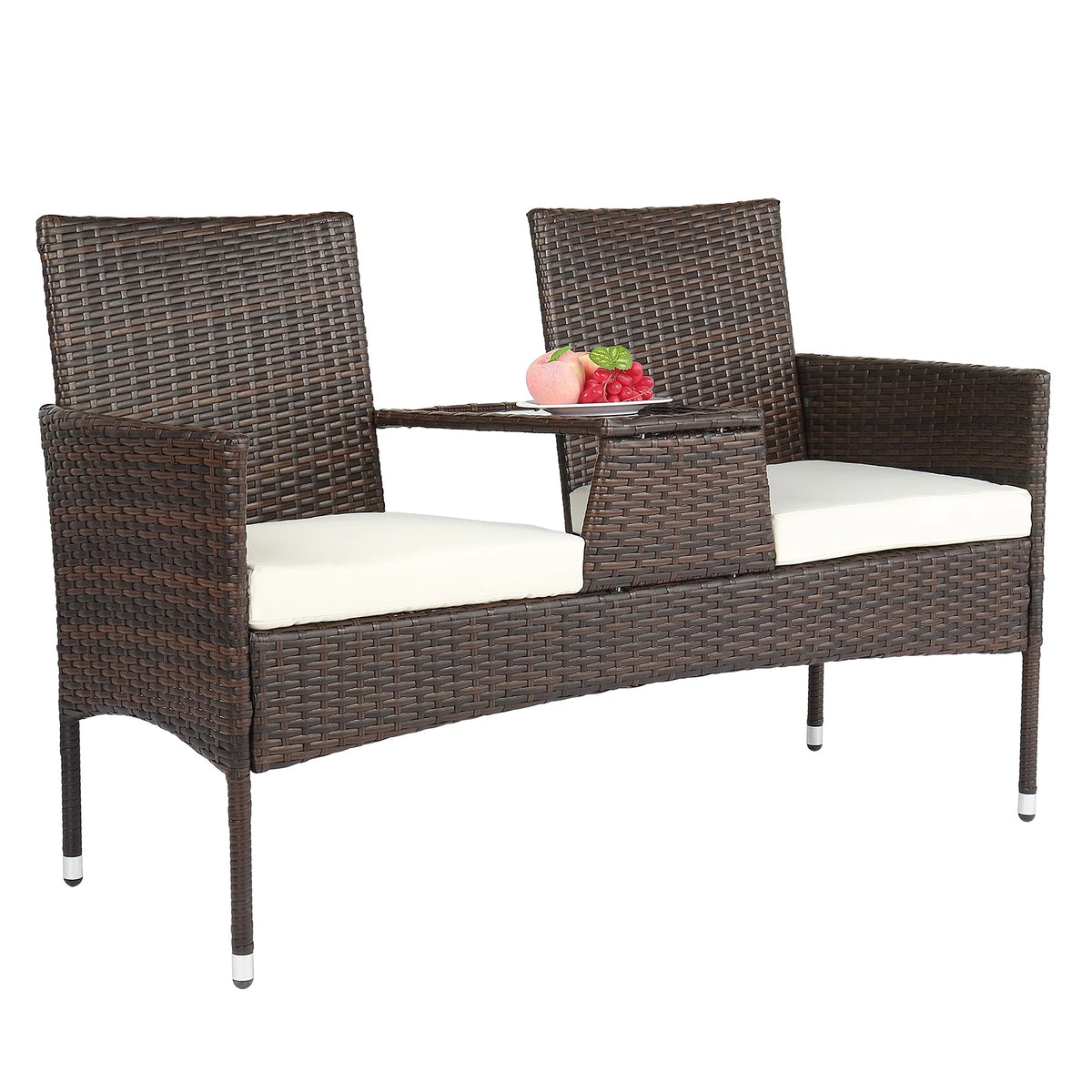UBesGoo Set of 2 Wicker Chairs, Rattan Furniture Dining Chairs for Kitchen, Living Room, Wicker Conversation Bistro Chairs for Outdoor and Indoor, Brown