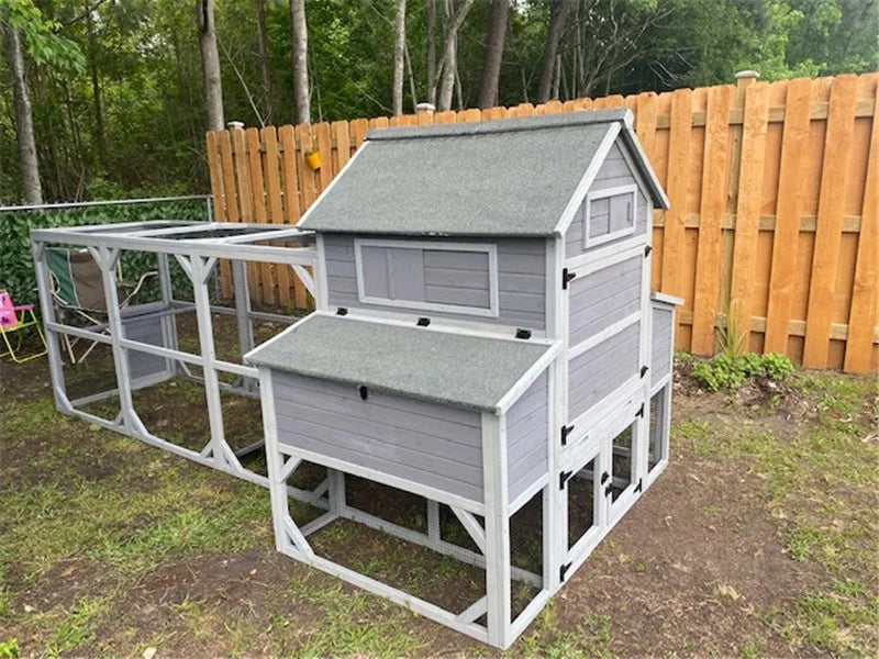 Aivituvin Chicken Coop Extra Large Chicken House Outdoor Poultry Cage for 8-10 Chickens