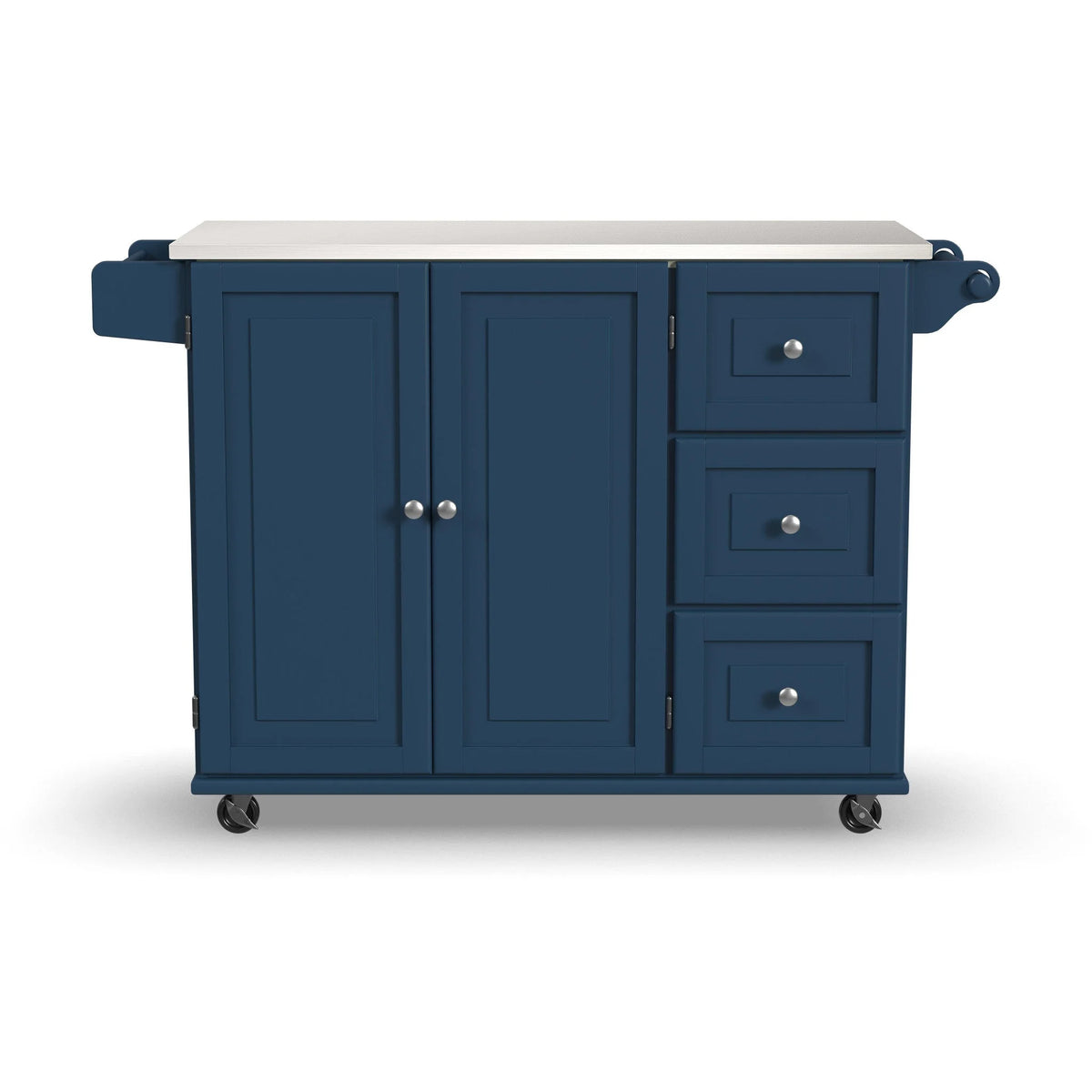 Homestyles Dolly Madison Engineered Wood Kitchen Cart in Sage Green/Nickel