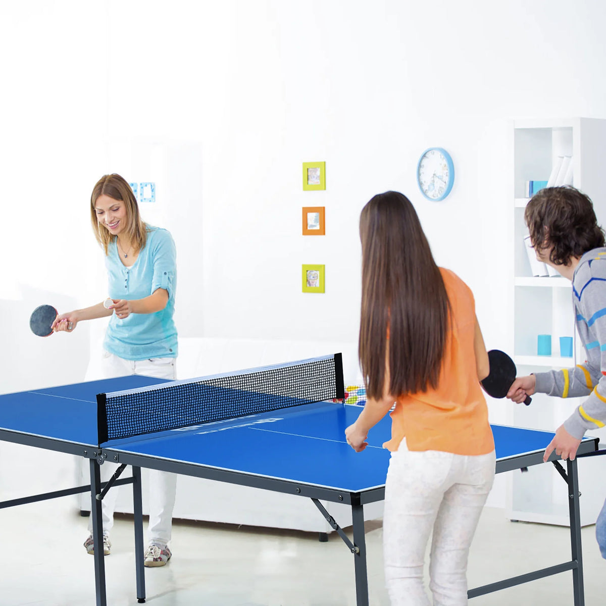 Goplus 6 x3 Portable Tennis Ping Pong Folding Table w/Accessories Indoor Outdoor Game