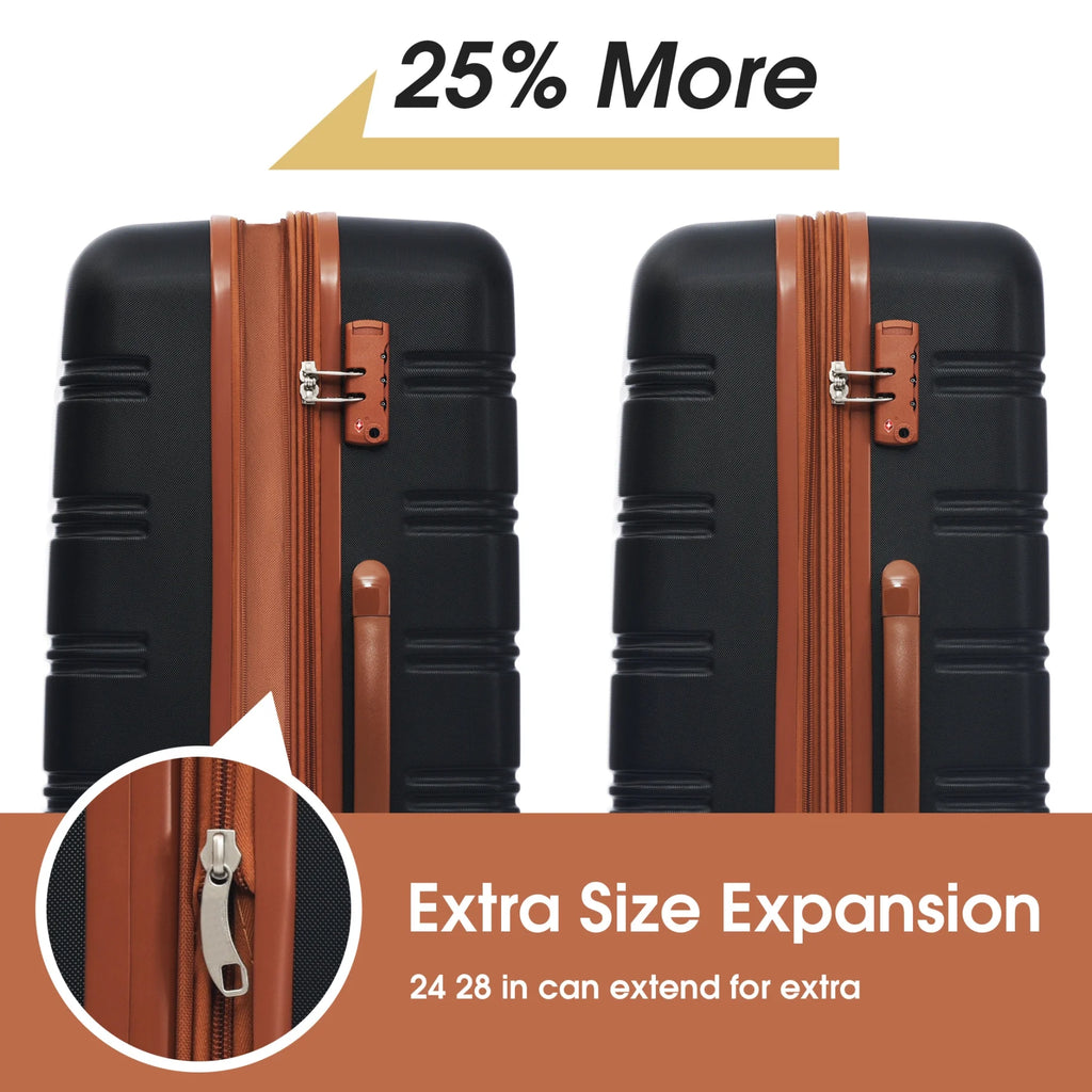 Luggage Sets 3 Piece, Hardside Expandable Ultra Durable PC Lightweight Carry On, Travel Suitcase Set with TSA Lock Spinner Wheels, Multicolor Purple