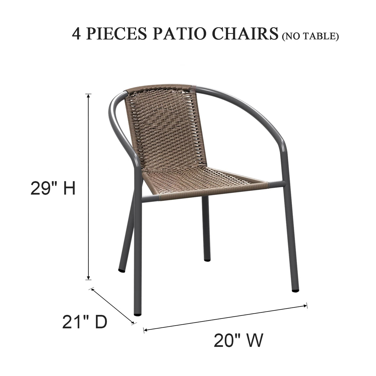 Gaildon Pack Medium Brown Rattan Indoor-Outdoor Restaurant Stack Chair | Versatile and Stylish Seating