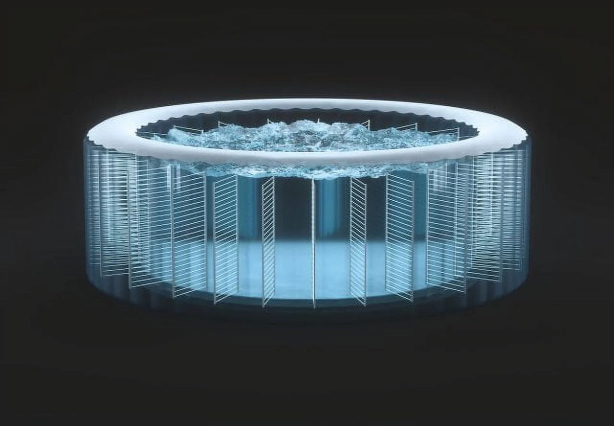 Intex PureSpa Plus 6 Person Inflatable Round Hot Tub with 170 AirJets, Blue