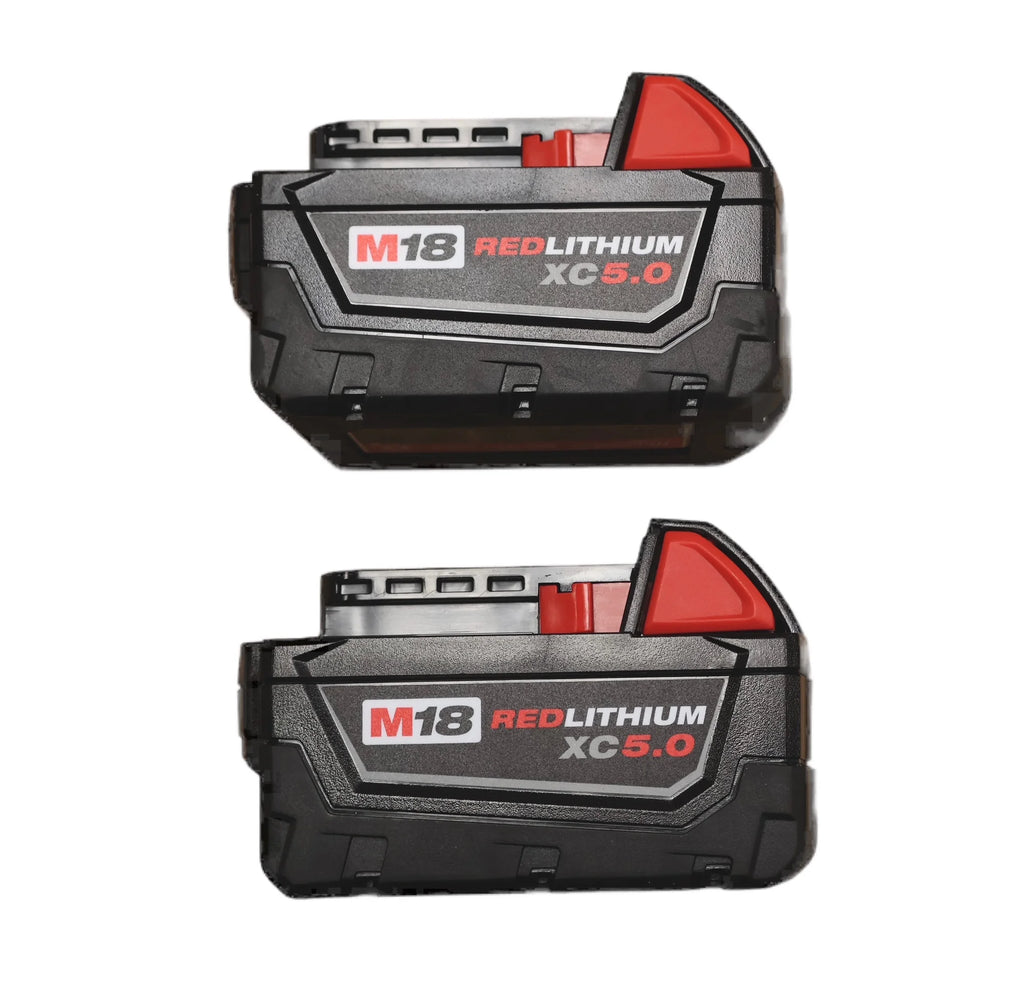 Milwaukee 48-11-1852 M18 REDLITHIUM XC 5.0Ah Extended Capacity 18V Battery Pack 2-Pack for Cordless Power Tools