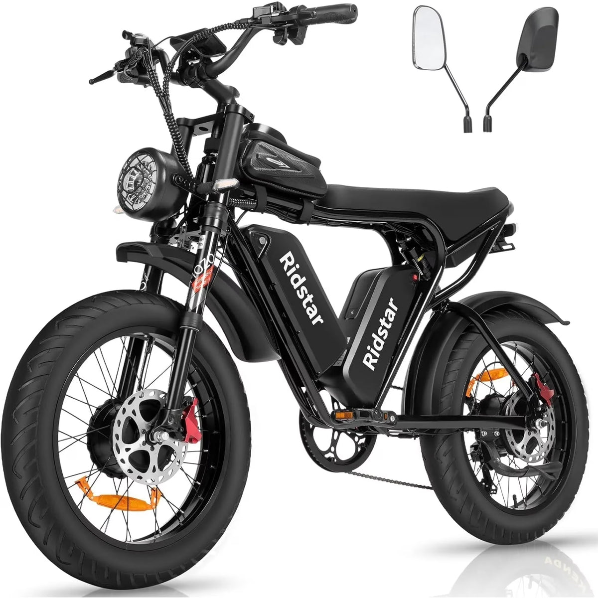 Ridstar 1500W Electric Bike for Adults,33MPH 48V 20Ah Electric Bicycle ,20" Fat Tire Full Suspension Mountain Bike UL2849