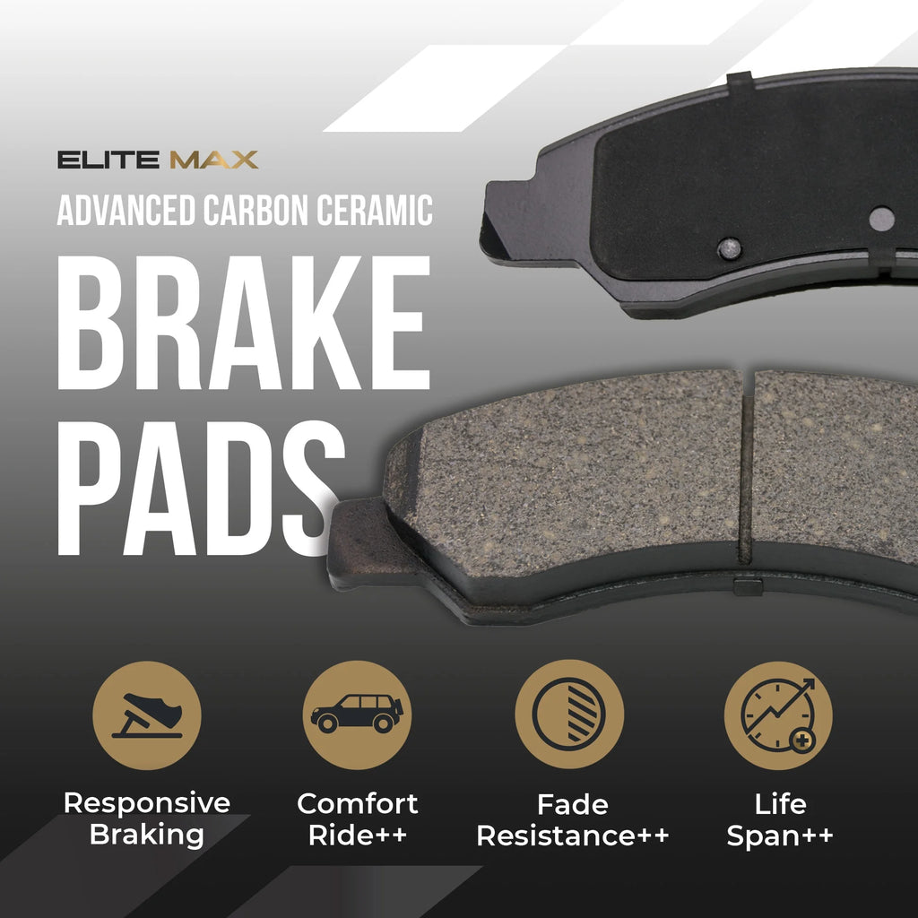 Max Advanced Brakes - Brake Kit for 2018-2020 Chevy Traverse Blazer Buick Enclave FWD 2017-2020 GMC Acadia Front and Rear Replacement Cross Drilled Disc Brake Rotors and Ceramic Brake Pads