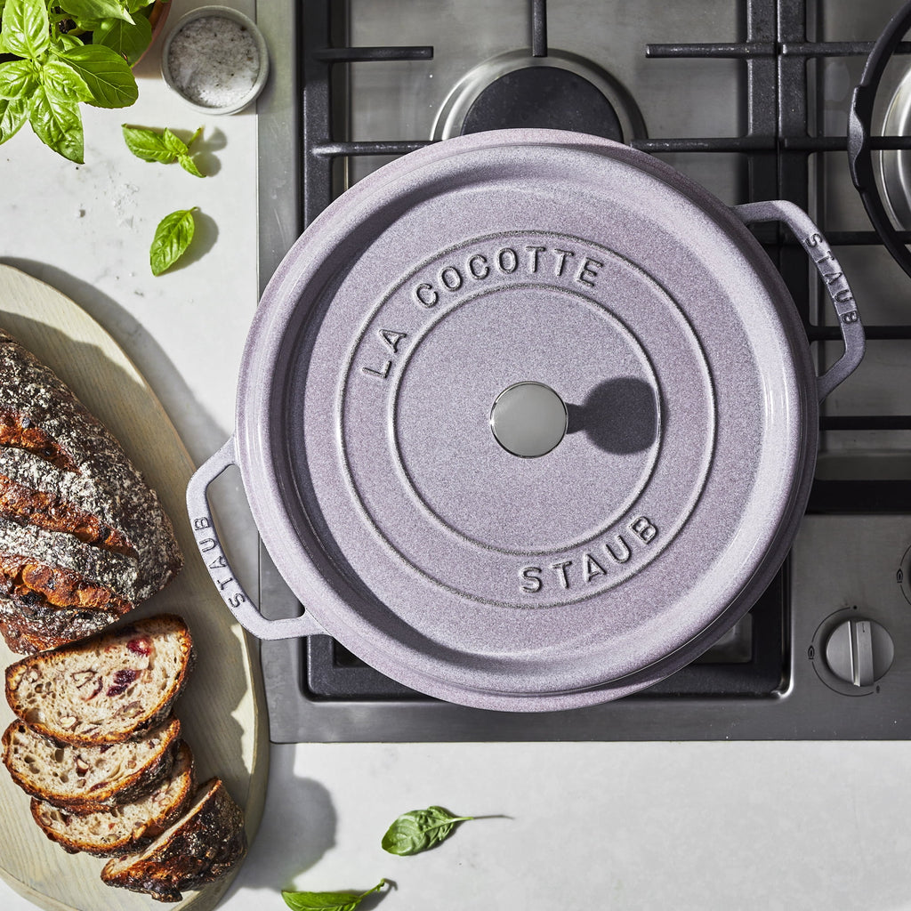 Staub Cast Iron 7-qt Round Cocotte - Grenadine