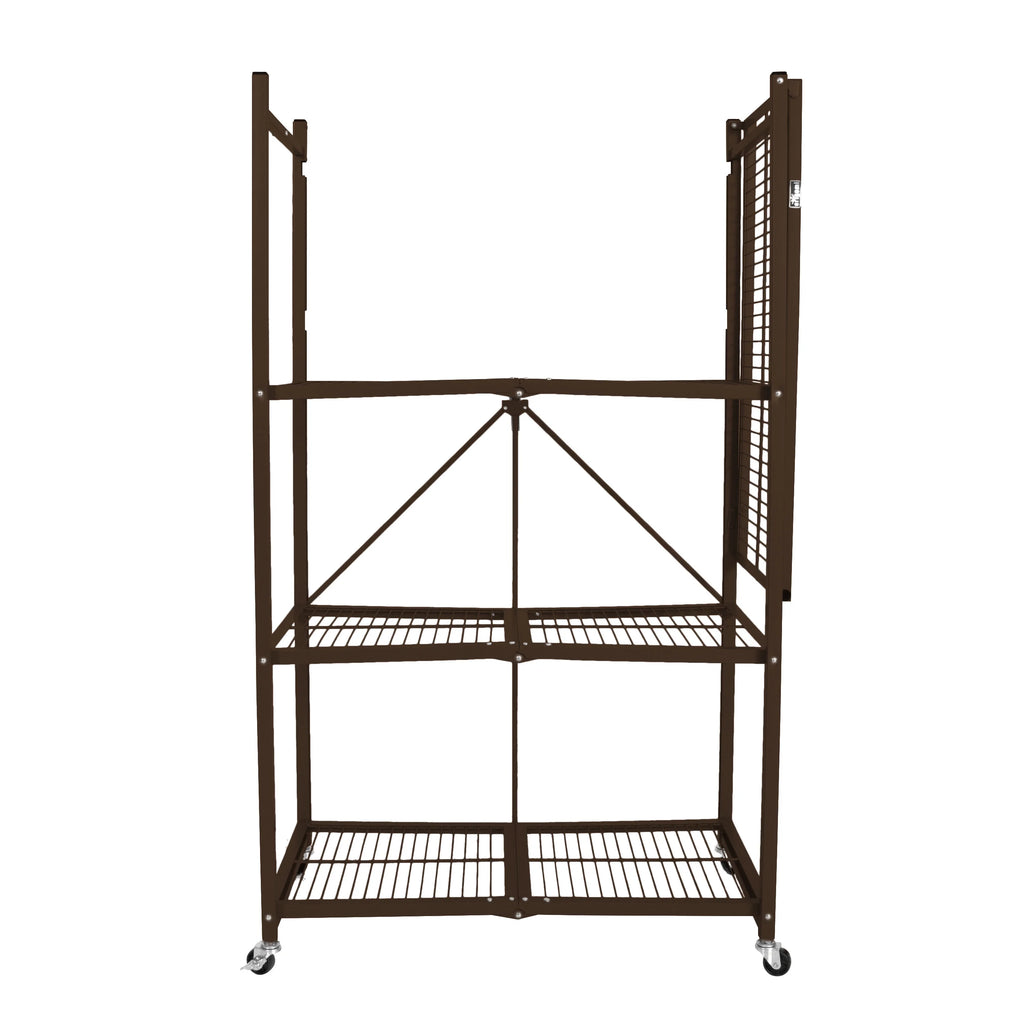 Origami 2-Pack R5 Series Heavy-Duty 4-Tier Foldable Steel Shelf, Pewter