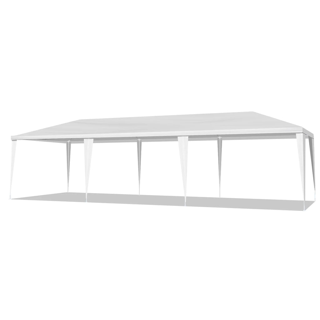 10'x30' Outdoor Party Tent with 8 Removable Sidewalls, Waterproof Canopy Patio Wedding Gazebo, White