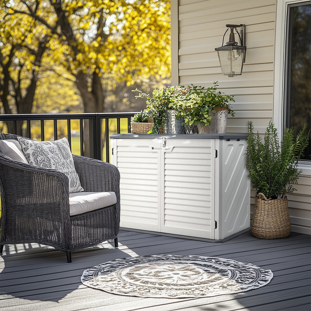 EasingRoom 260 Gallon Storage Deck Box Courtyard White