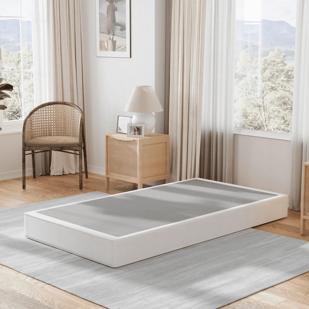 ULIESC 7 Inch Full Size Box Spring, Full Box Spring Only, Metal Box Spring Full with Fabric Cover, Sturdy Mattress Foundation, Noise Free, Non-Slip, Easy Assembly