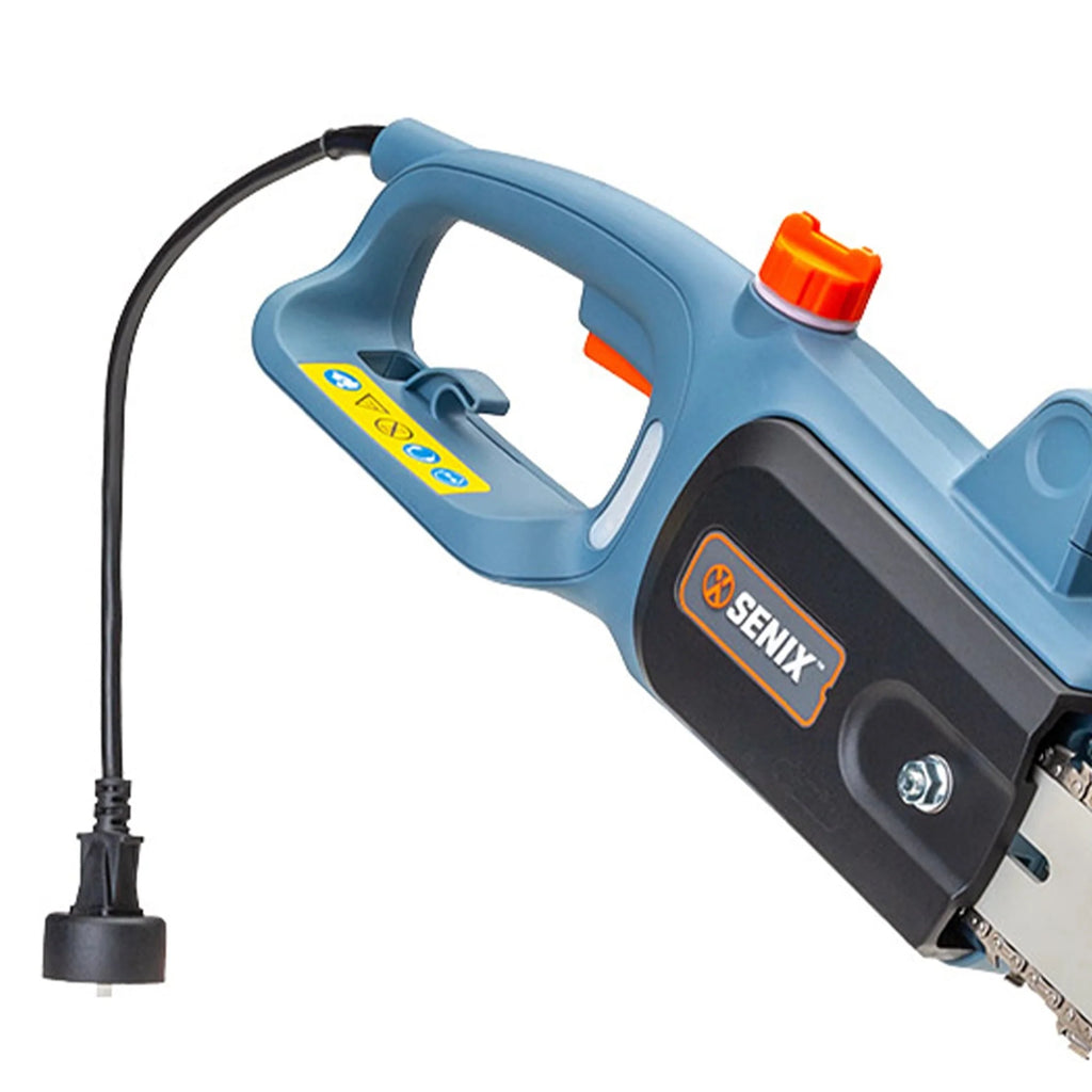 SENIX 14-inch 10 Amp Electric Corded Chainsaw, 3/8-inch pitch, 8.2 m/s chain speed, CSE10-L