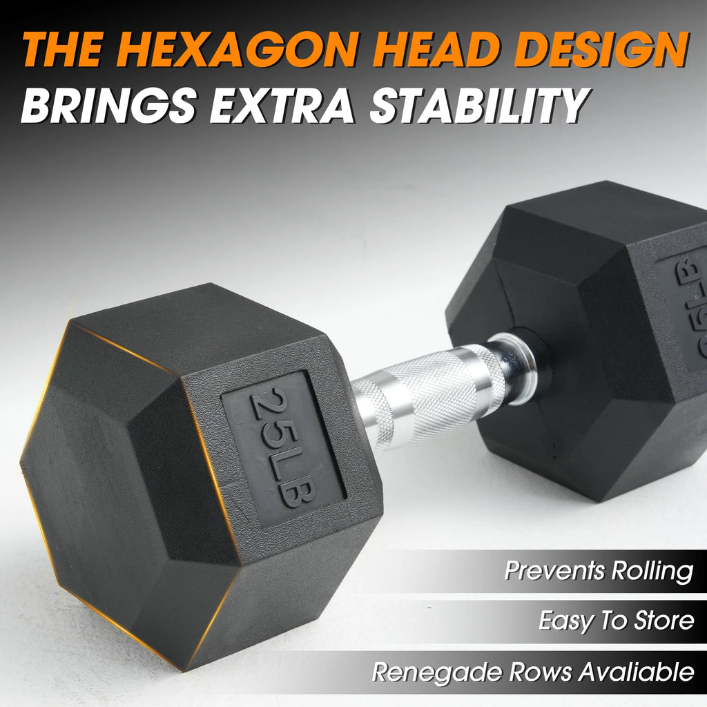 Mikolo Rubber Hex Dumbbell Set with Racks, Option in 450lbs, Strength Training Weight Set Home Gym