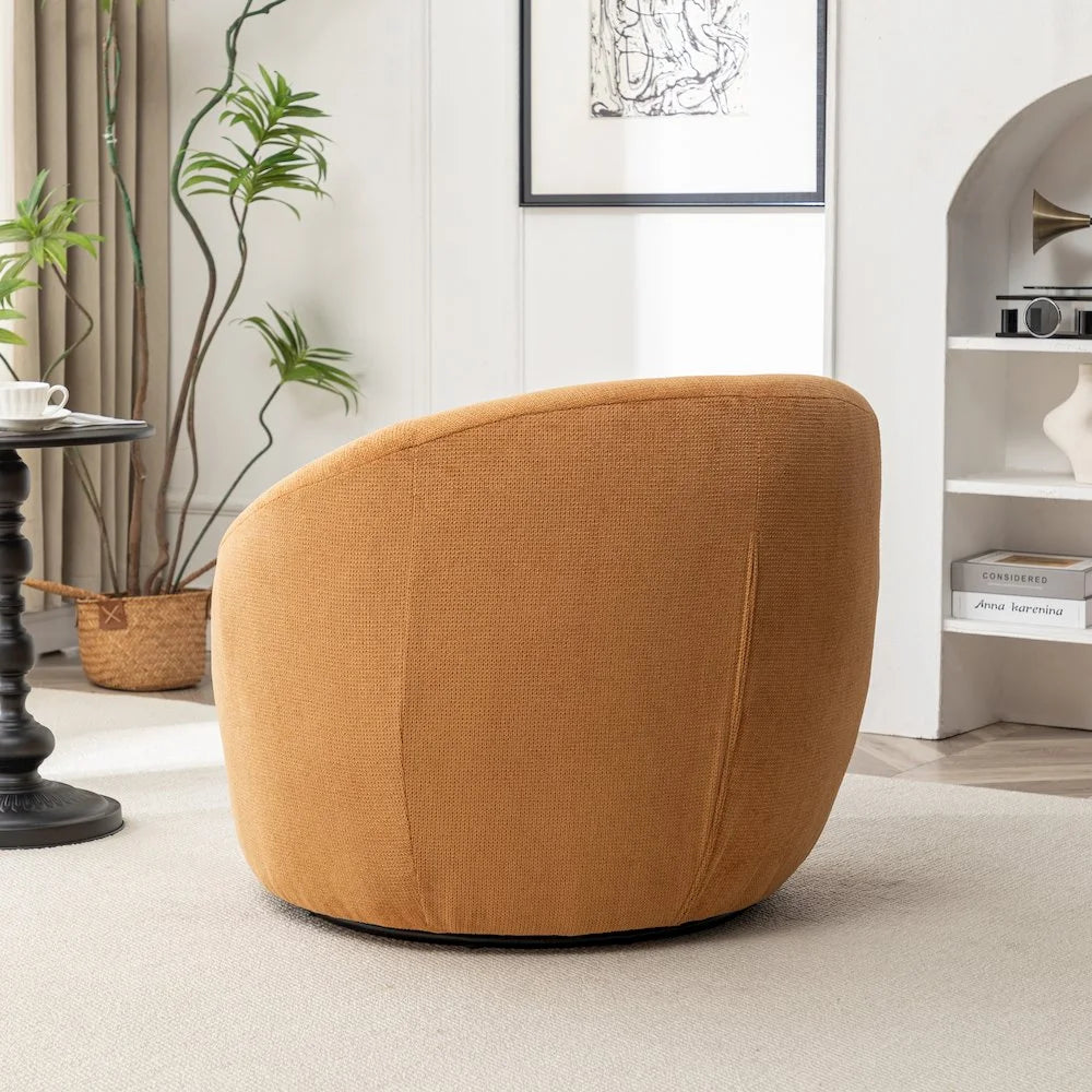 Roundhill Furniture Winnie Modern Barrel Chair, 360 Swivel