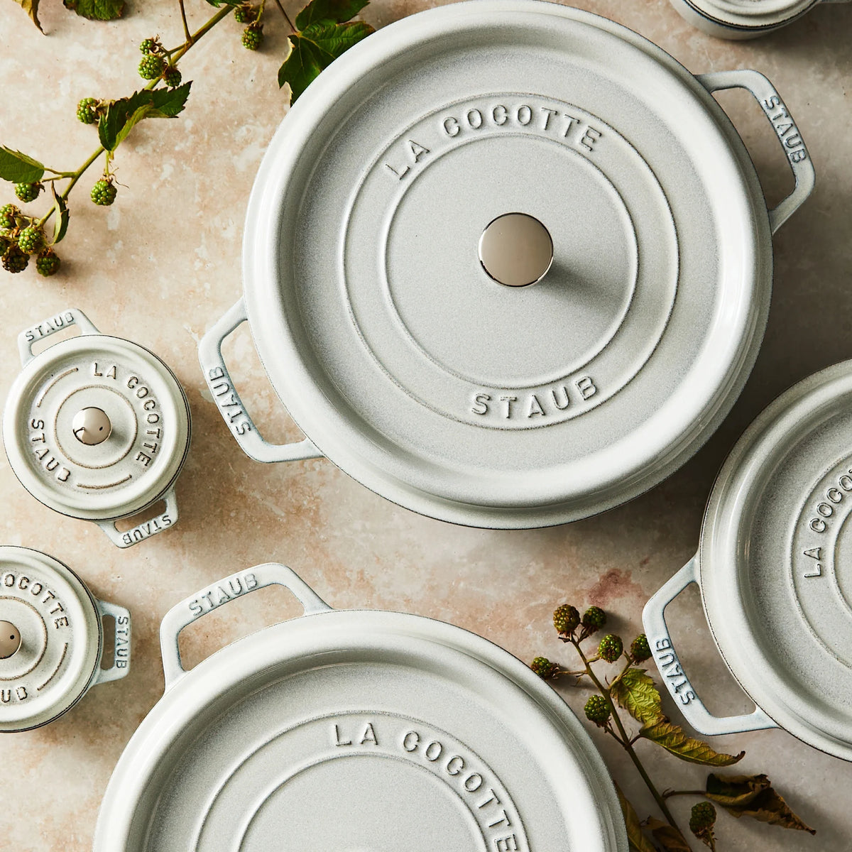 Staub Cast Iron 4-qt Round Cocotte - Matte Black