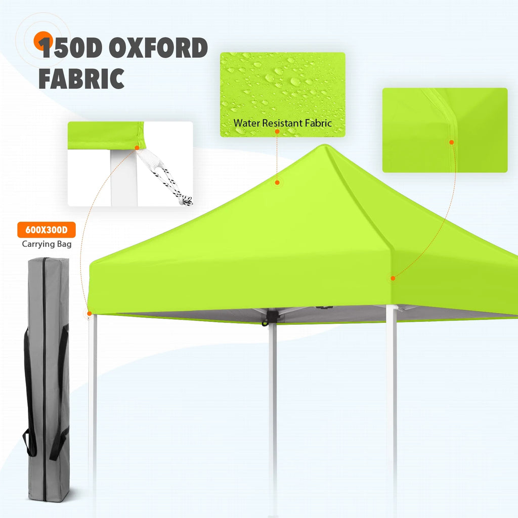 EAGLE PEAK 5x5 Pop Up Canopy Tent Instant Outdoor Canopy Easy Set-up Straight Leg Folding Shelter（Blue）