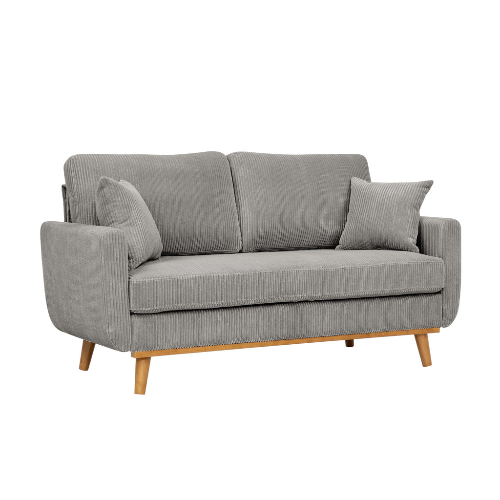 Aukfa 68" Small Sofa Couch Comfy Mid Century Modern Loveseat Sofa for Living Room Bedroom, Cream