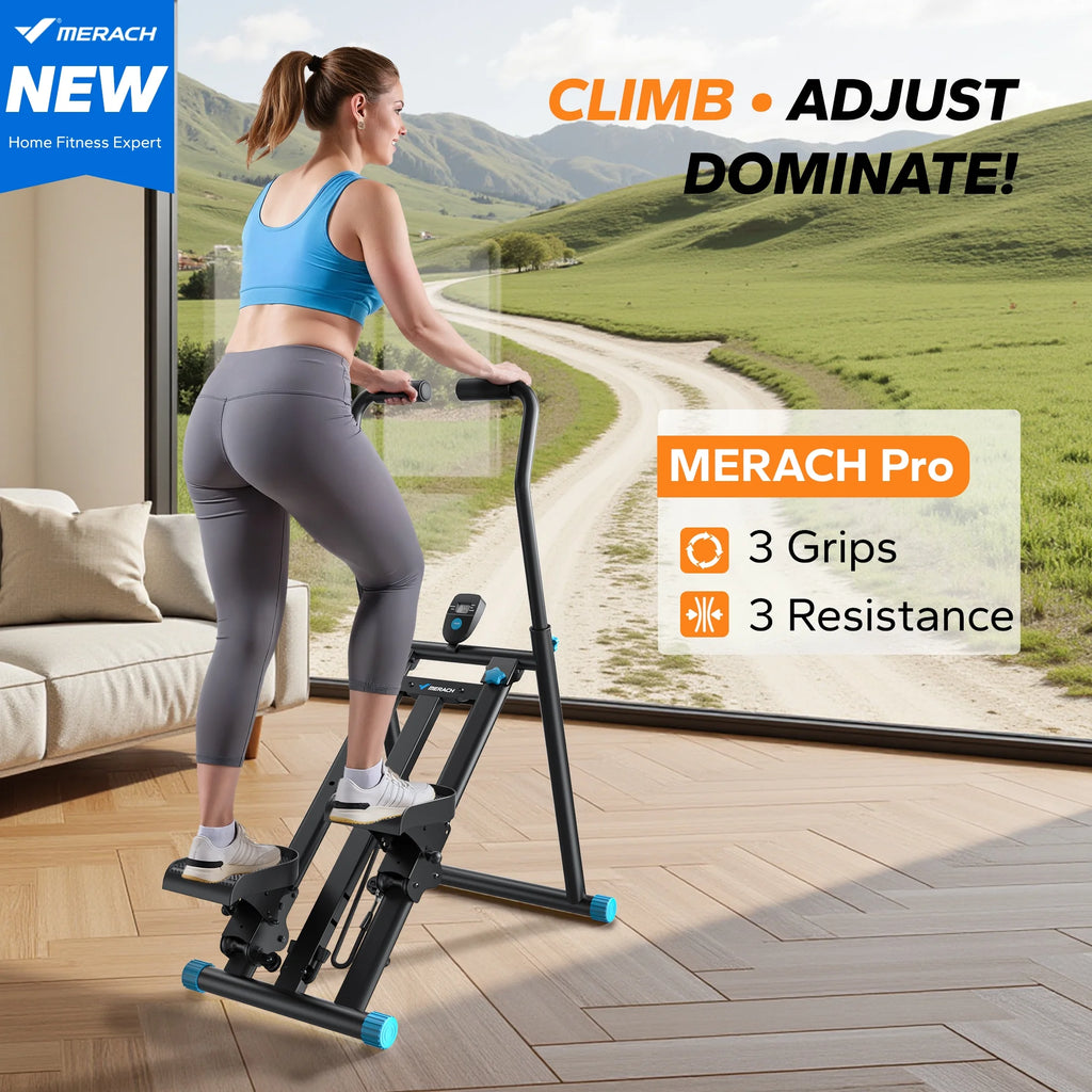 MERACH Stair Stepper for Home Compact Foldable Vertical Climber - Full-Body Workout Stepper, Home Gym Cardio Exercise Equipment