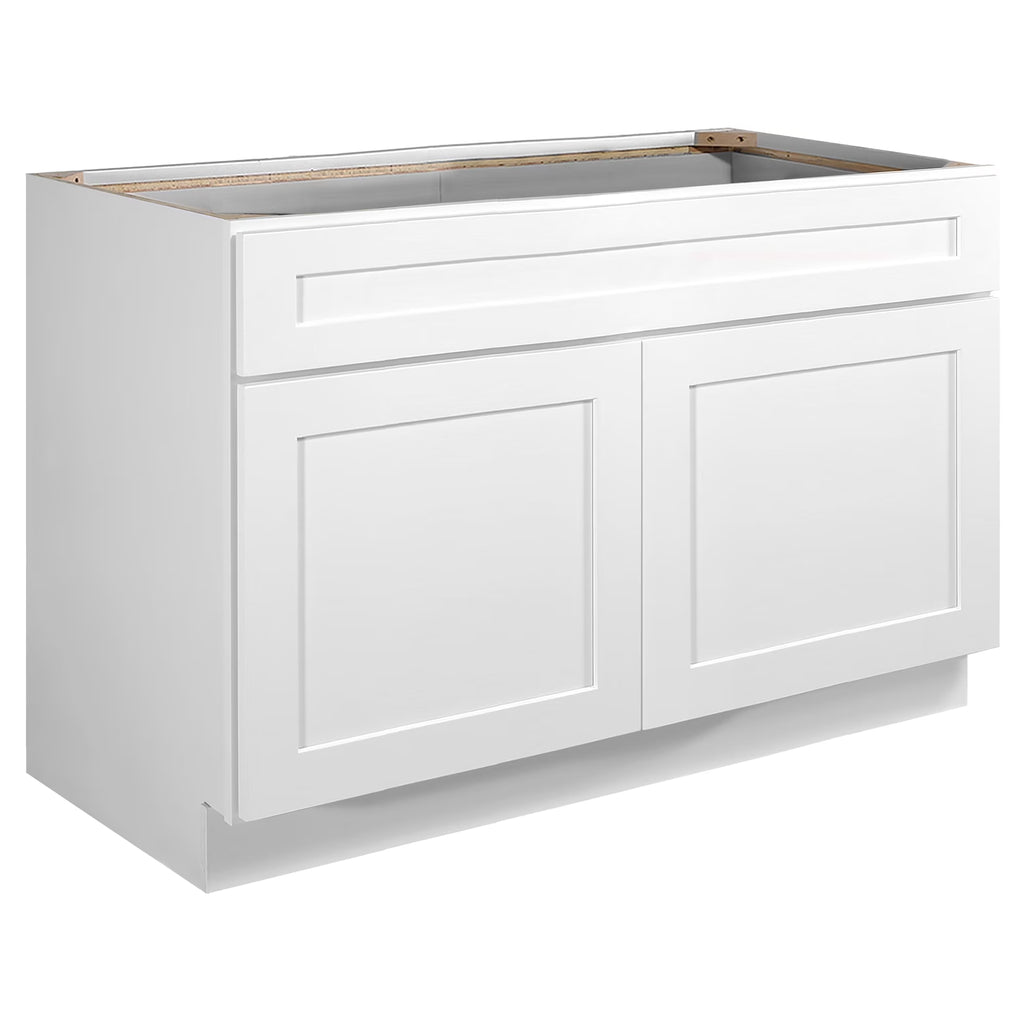Design House Brookings Solid Wood Ready to Assemble Shaker Sink Base Kitchen Cabinet (48 x 34.5 x 24), White