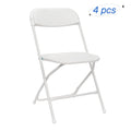 Zimtown Set of 4 White Plastic Folding Chairs Heavy Duty Portable Stackable Party Event Chairs, Plastic Portable Party Chairs