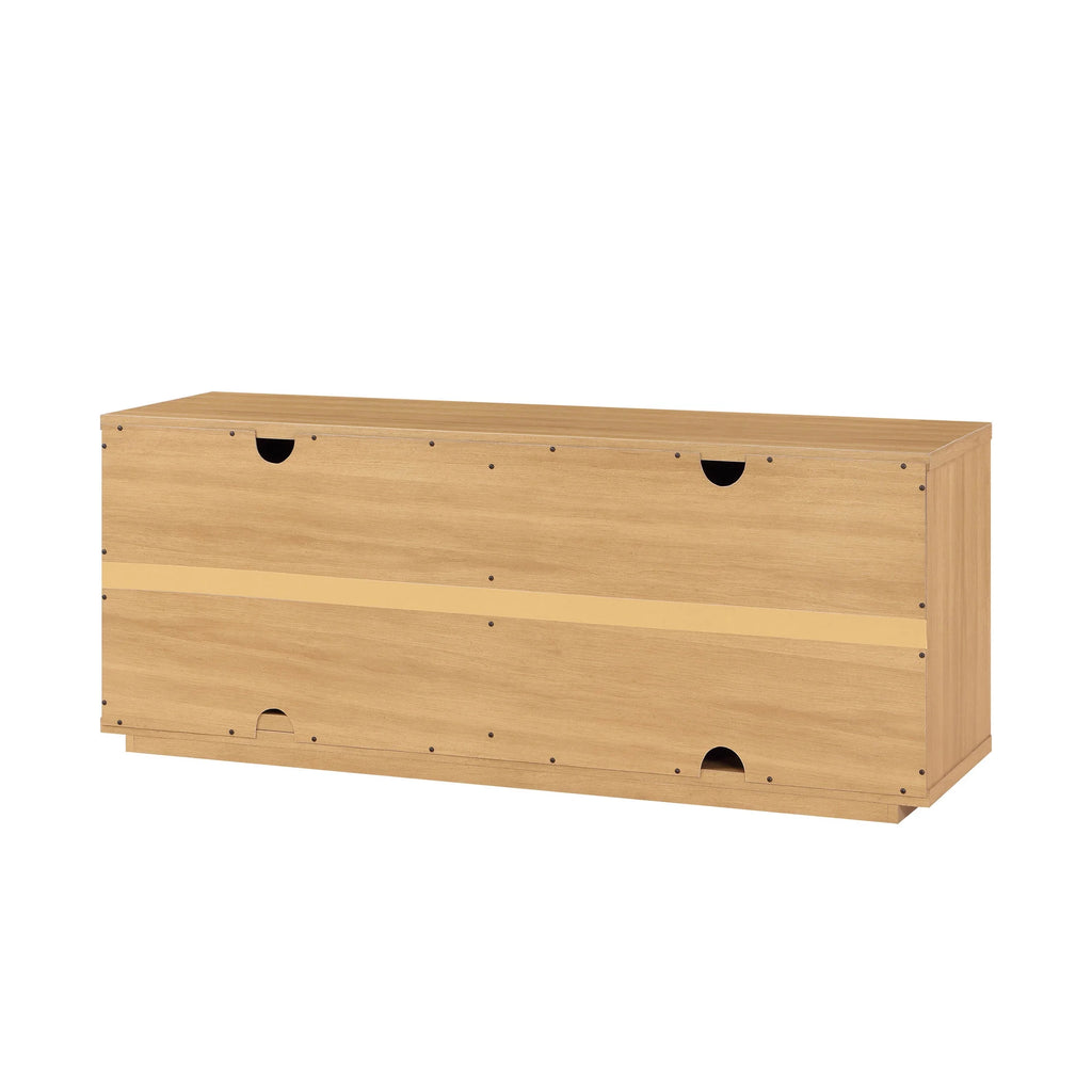 Beautiful Fluted TV Stand for TVs up to 70 by Drew Barrymore, Rich Black Finish