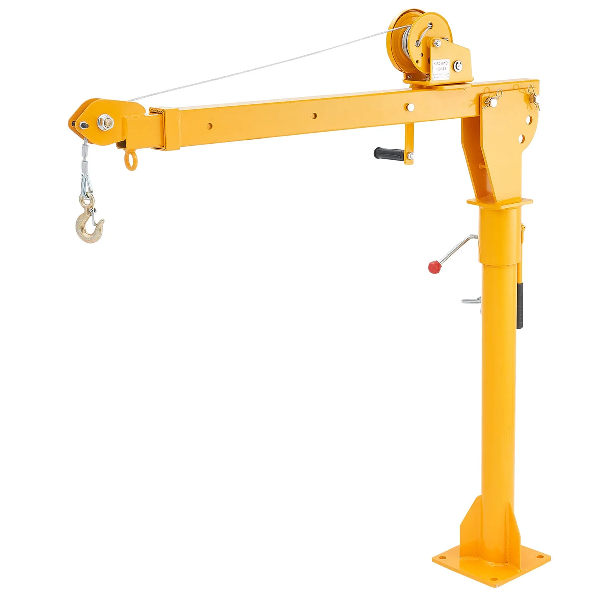 VEVOR Pickup Truck Crane, Folding Truck-Mounted Bed Crane with 1100 lbs Manual Winch, Steel Pickup Truck Jib Crane Hoist 360 Degrees Swivel for Lifting Goods in Construction, Forestry, and Factory