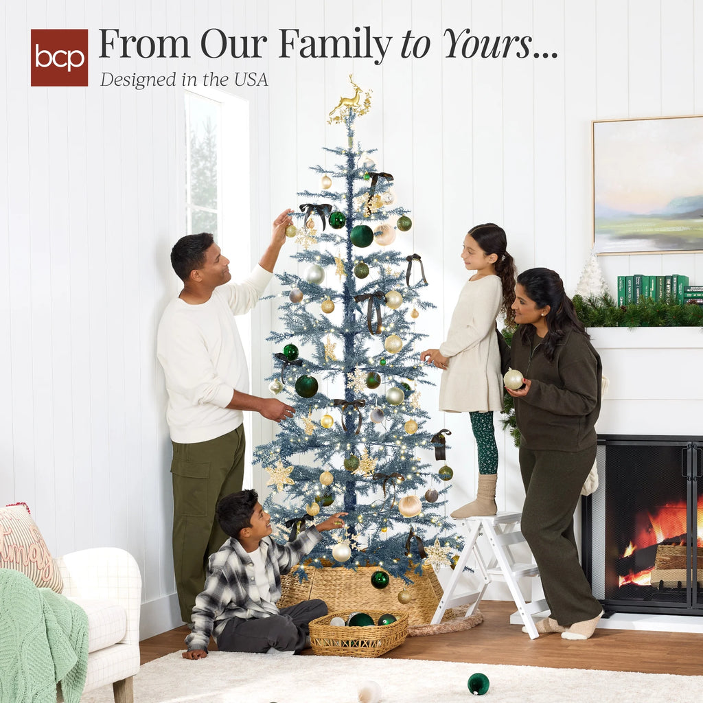 Best Choice Products 4.5ft Pre-Lit Sparse Christmas Tree w/ 100 2-in-1 LED Lights, Cordless Connection, Metal Stand