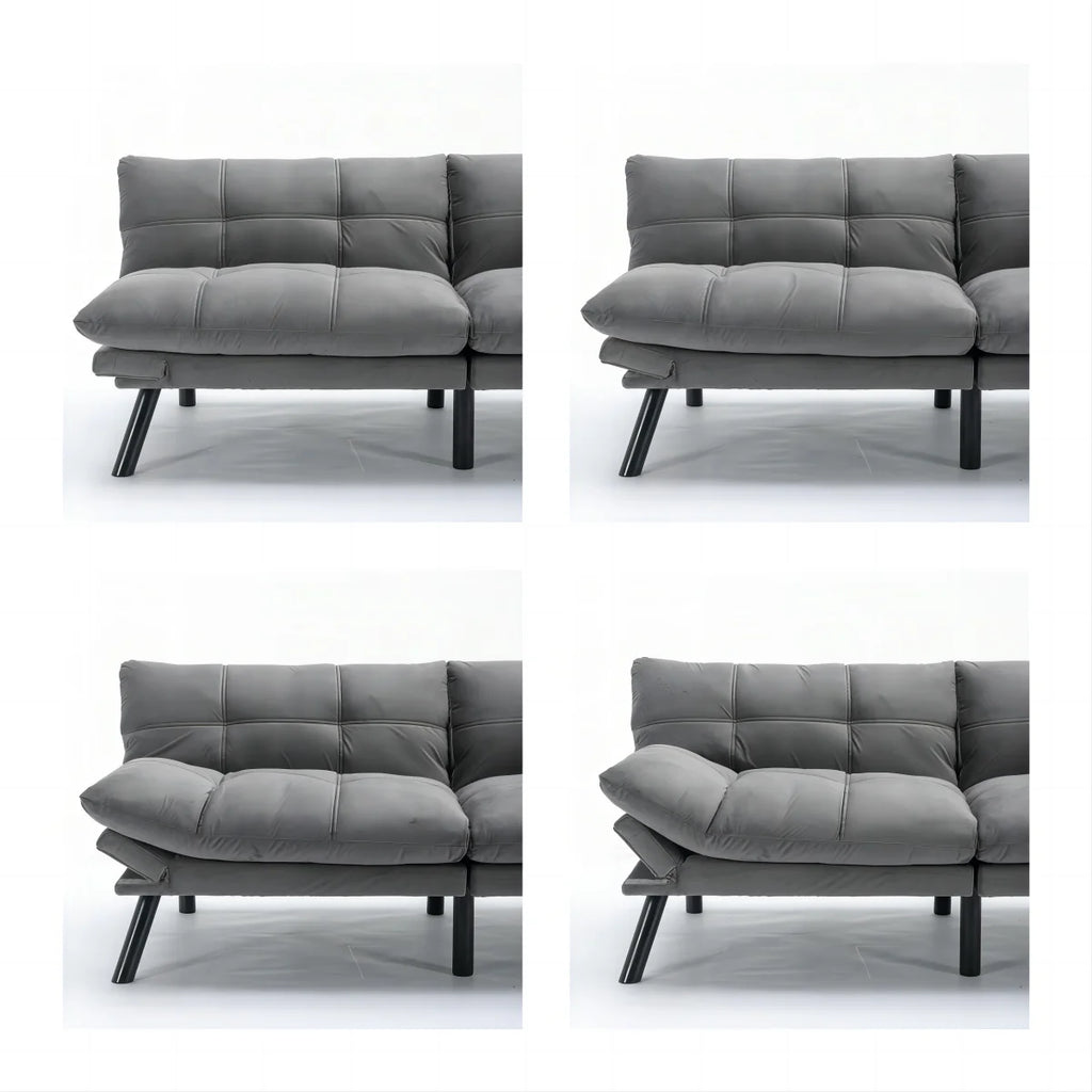 PAPROOS Convertible Sofa Bed, Folding Futon Sofa Bed, Upholstered Sofa Bed Couch, Loveseat Sleeper Sofa for Small Space, Apartment, Living Room, Cream