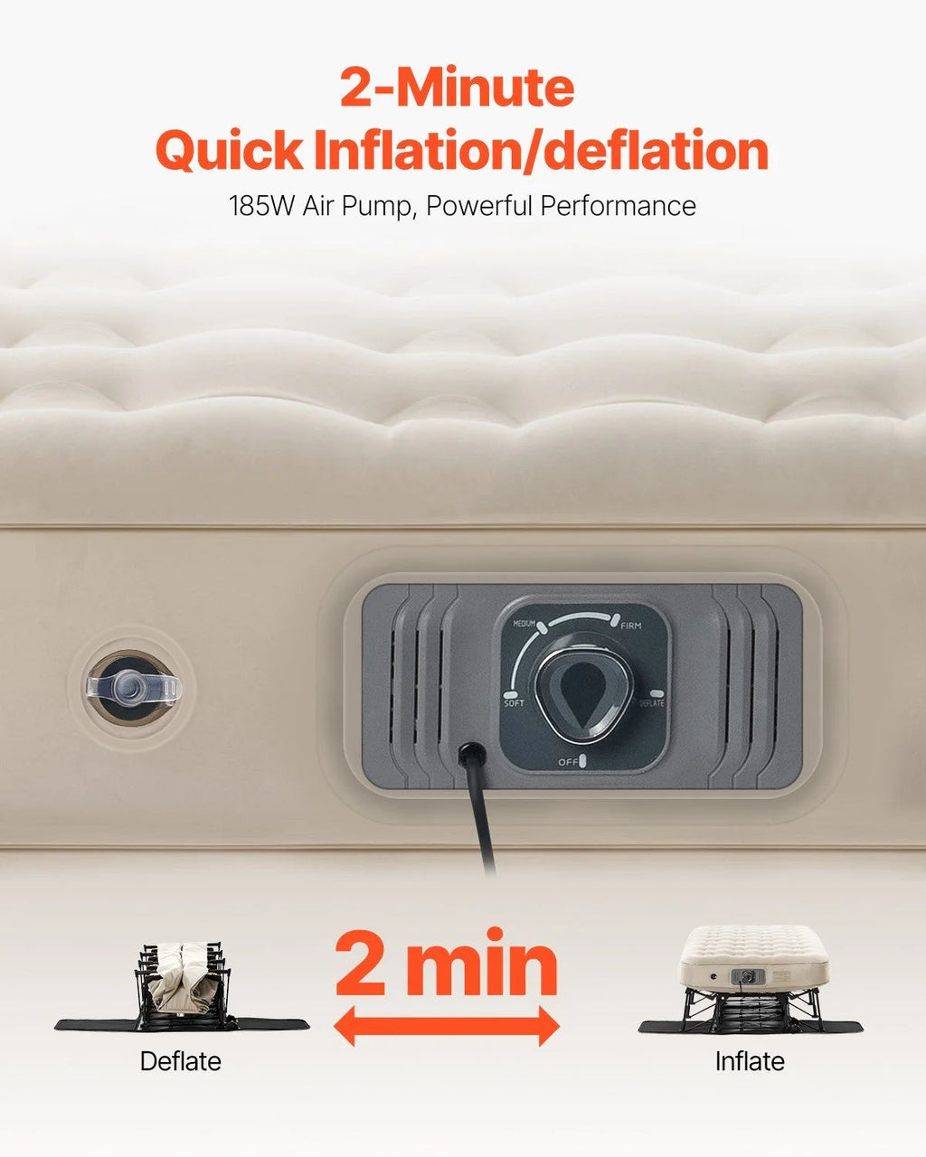 Air Mattress with Frame, Inflatable 1 Person Camping Cot with Built-in Pump, Portable Folding Air Beds Supports 300 lbs, Blow Up Anywhere Bed for Guests Camping Travel Indoor & Outdoor Use