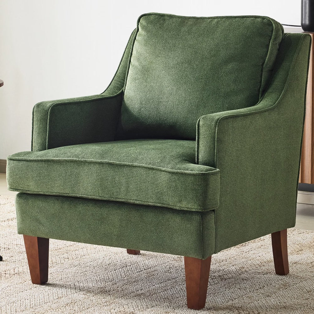 Ktaxon Fabric Accent Chair, Reading Armchair with Removable Cushion, Single Sofa with Extra Seat Depth for Living Room Bedroom Black