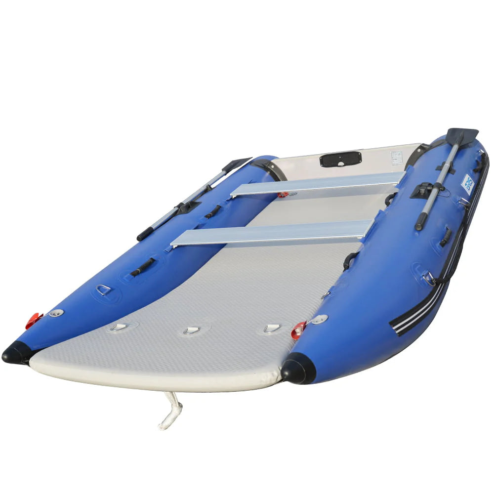 BRIS 11 ft Inflatable Catamaran Inflatable Boat Dinghy Mini Cat Boat Blue