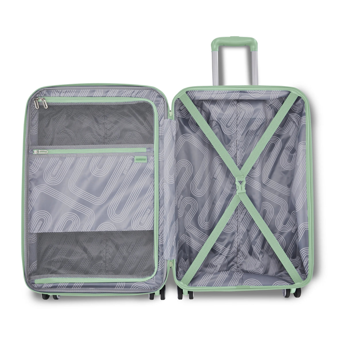 American Tourister Stratum 3.0 Large Hardside Checked Suitcase with Spinner Wheels - Surreal Green