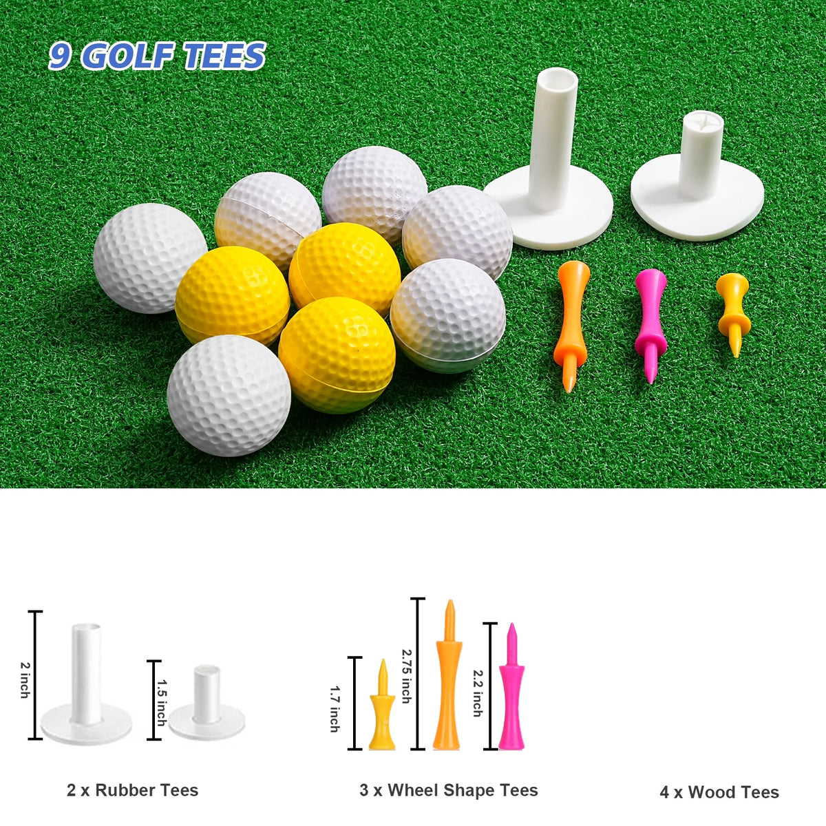 WFUN 5x4ft Hitting Thickened Artificial Turf Practice Golf Mat for Outdoor & Indoor, Gifts for Men/Golfers