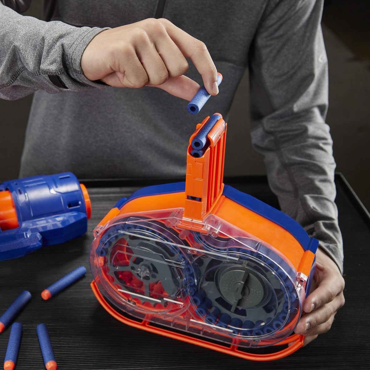 Nerf Elite Titan CS-50 Toy Blaster Fully Motorized 50 Dart Drum 50 Official Elite Dart Spinning Barrel. For Teens and Adults
