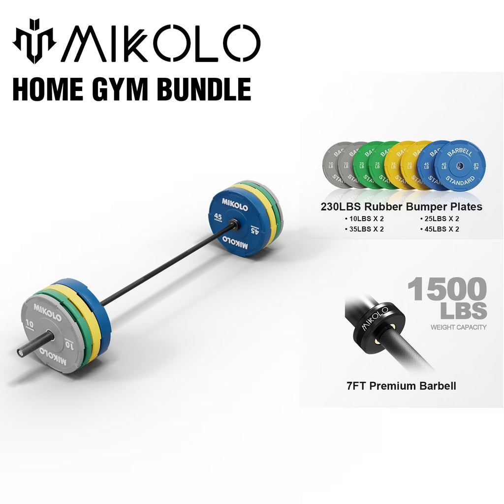 Mikolo 7ft Olympic Barbell, Barbell for Weightlifting and Powerlifting 45lb, Olympic Bar for 1500lbs Capacity, Weight Bar Fit 2 Standard Weights