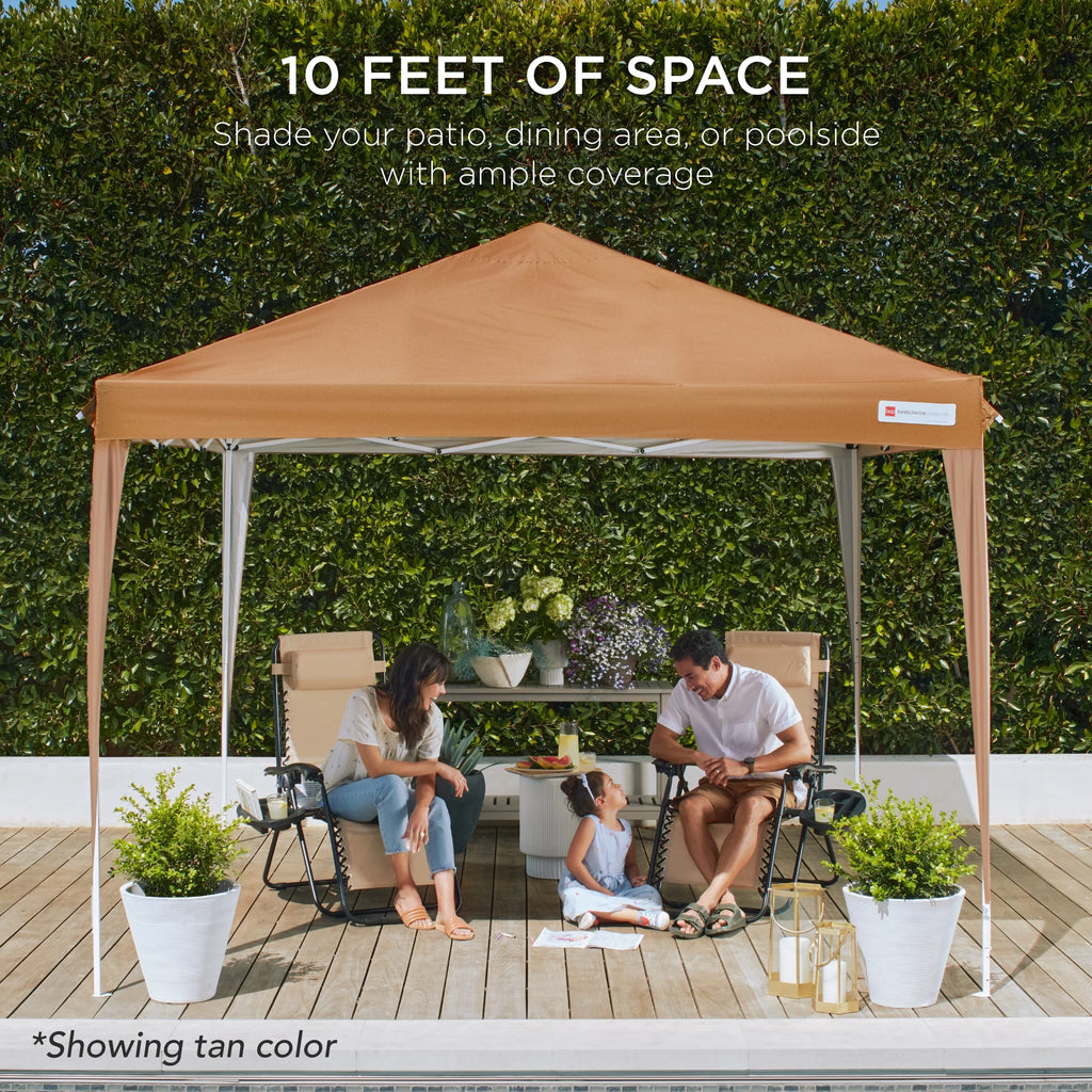 Best Choice Products 10x10ft Pop Up Canopy Outdoor Portable Adjustable Instant Gazebo Tent w/ Carrying Bag - White