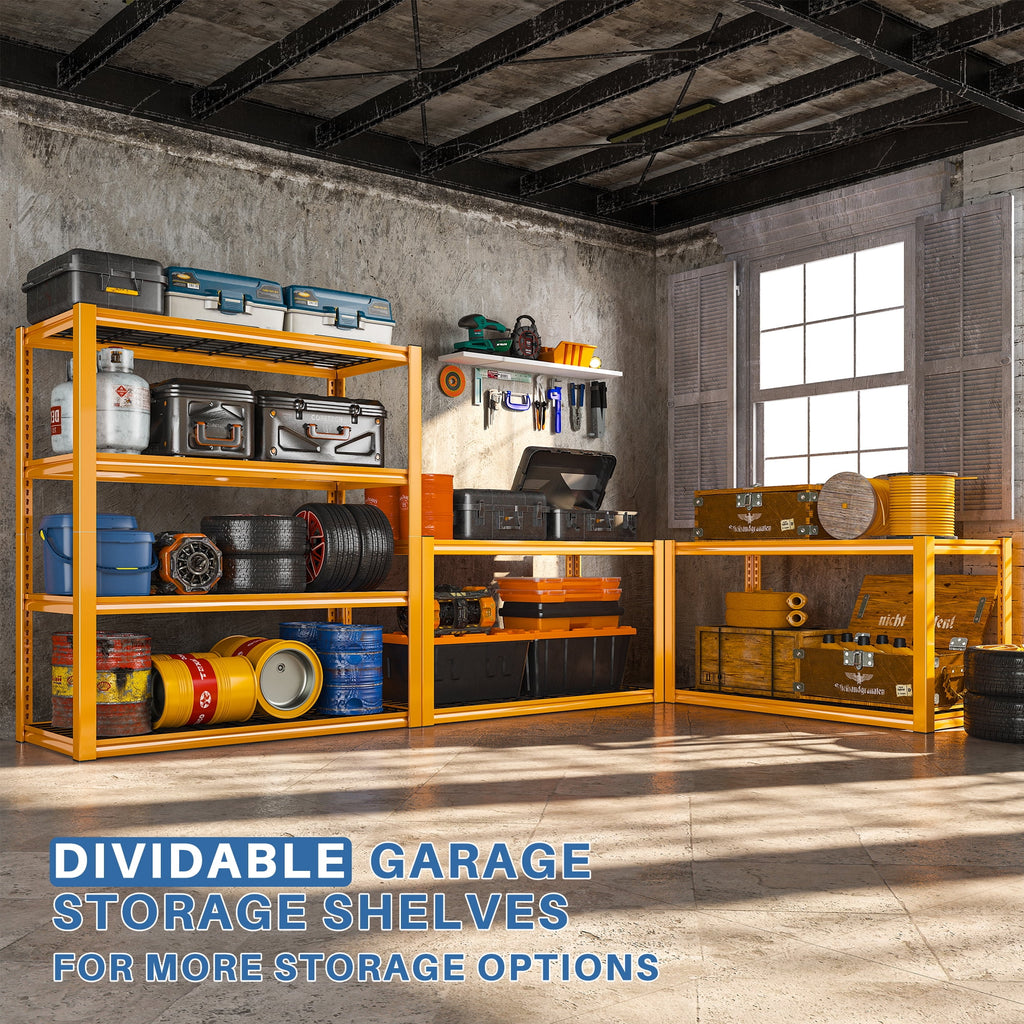 REIBII 2200LBS Garage Shelving Units Heavy Duty  Adjustable Metal Shelving 4 Tier Storage Shelves,39.4" W x 19.7" D x 59.9H