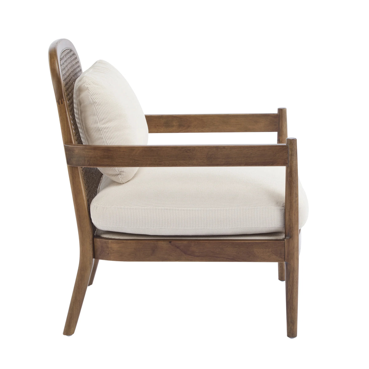 Christopher Knight Home Mid-Century Modern Accent Chairs, Wood Frame with Rattan Backrest, Grayish Green, Set of 2