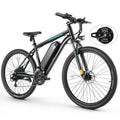 Funcid Electric Bike, Electric Bike for Adults 26'' E-Bikes 350W Adult Electric Bicycle, 19.8MPH Electric Mountain Bike with Lockable Suspension Fork, Removable Battery, Shimano 21-Speed Gears-Blue