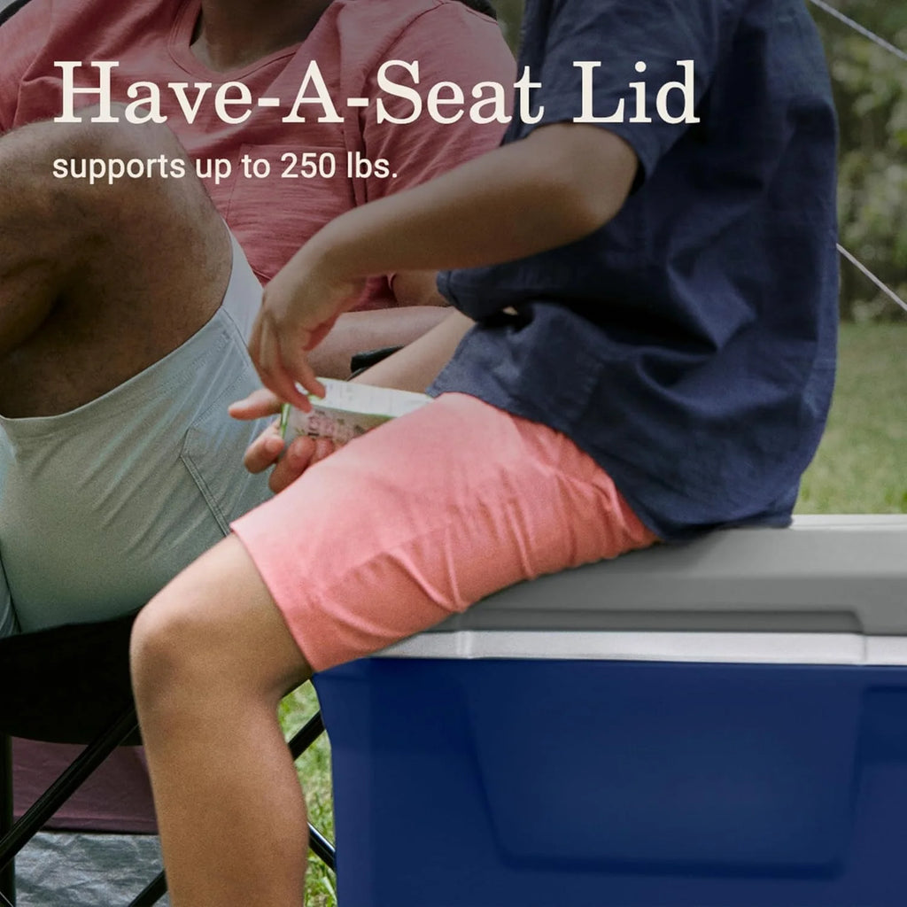 Classic Series Insulated Portable Rolling Cooler with Wheels, Leak-Resistant Outdoor Hard Cooler Keeps Ice up to 5 Days, 62-Quart